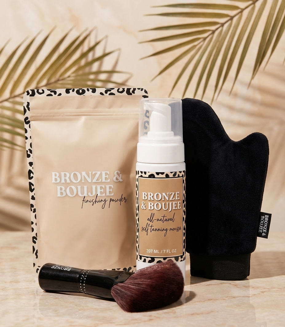 All-Natural Self Tanning Kit | Mousse, Powder, Mitt & Brush